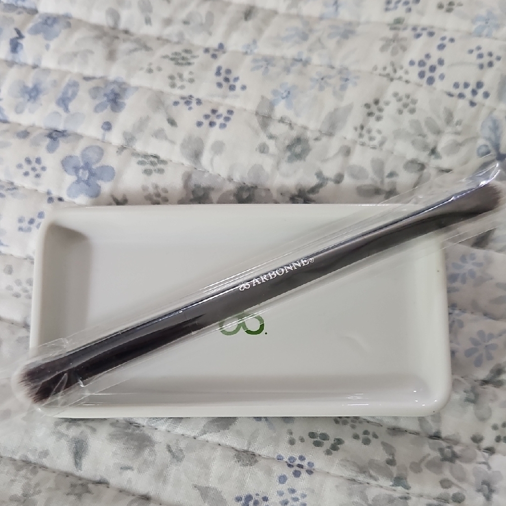 Arbonne Ceramic Dish And Black Makeup Brush